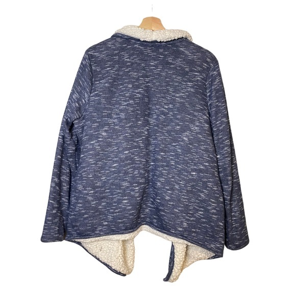 Green Tea Heather Sherpa Wrap Cardigan - Picture 2 of 4